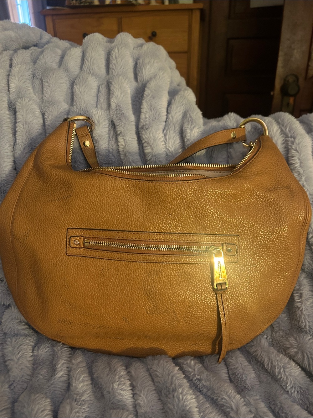 MICHAEL Michael Kors Caramel Brown Pebbled Leather Hobo